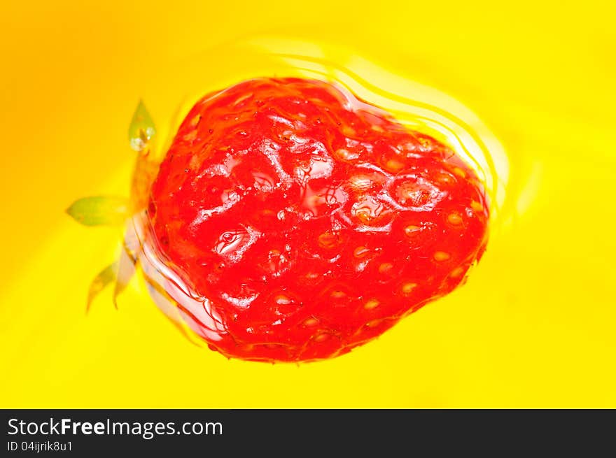 Red Strawberry in Water