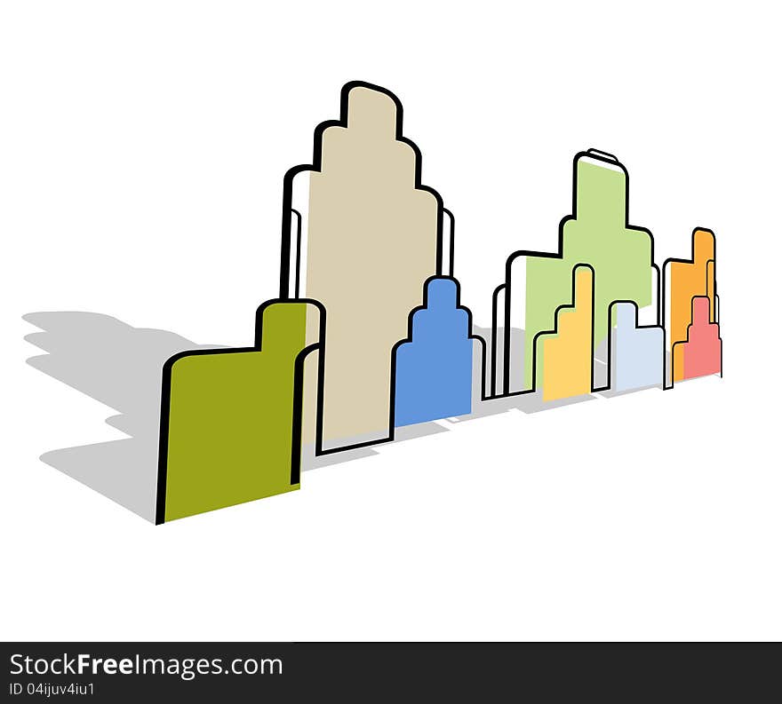 Color abstract city landscape stylized background vector. Color abstract city landscape stylized background vector