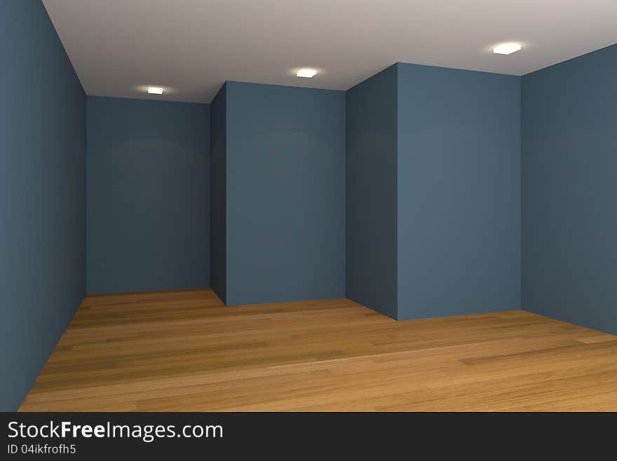 Home interior rendering with empty room color wall and decorated with wooden floors. Home interior rendering with empty room color wall and decorated with wooden floors.