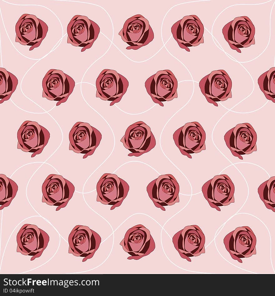 Illustration of floral wallpaper with roses