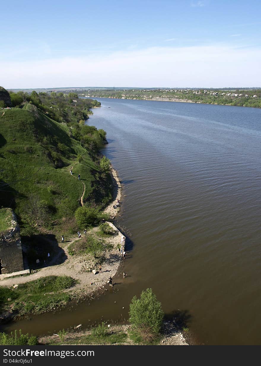 Dniester river in Khotyn. Ukraine