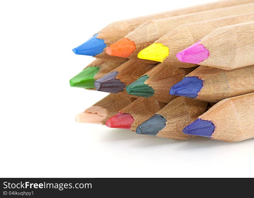 Colored pencils closeup