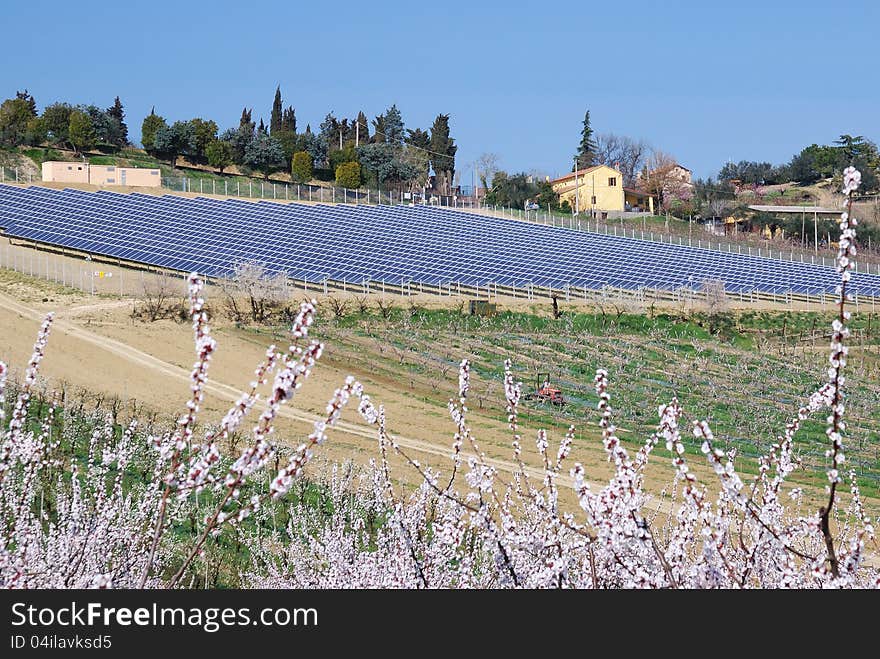 Solar panels in the country. Solar panels in the country