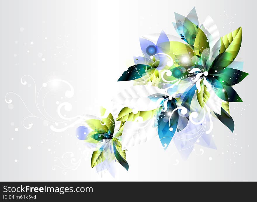 Abstract Background With Green And Blue