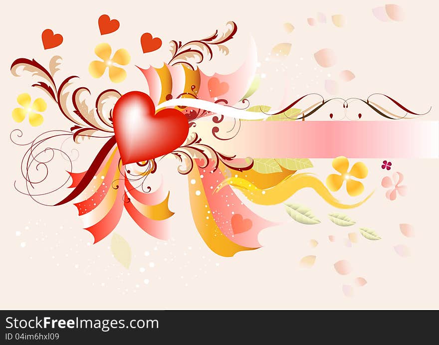 Valentines greeting card with banner for your text. Valentines vector. Valentines greeting card with banner for your text. Valentines vector