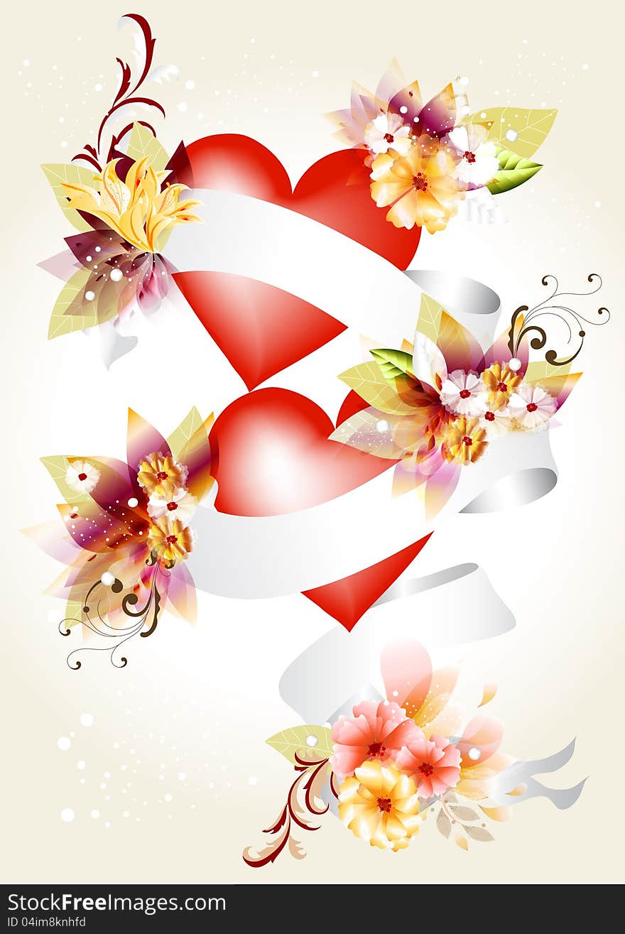 Elegant illustration  with hearts