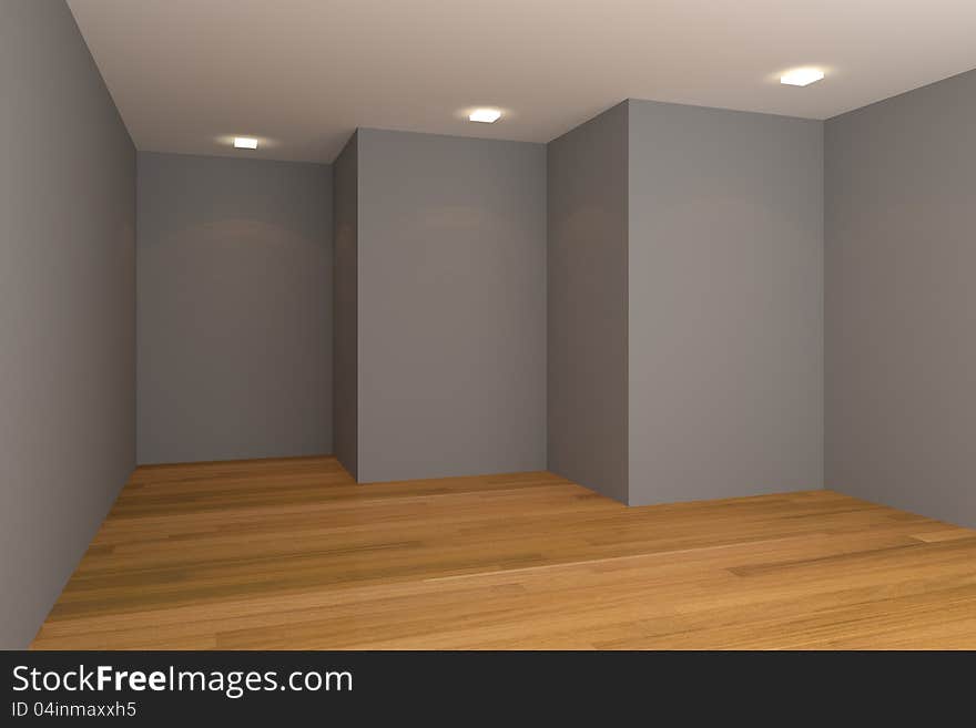 Home interior rendering with empty room color wall and decorated with wooden floors. Home interior rendering with empty room color wall and decorated with wooden floors.