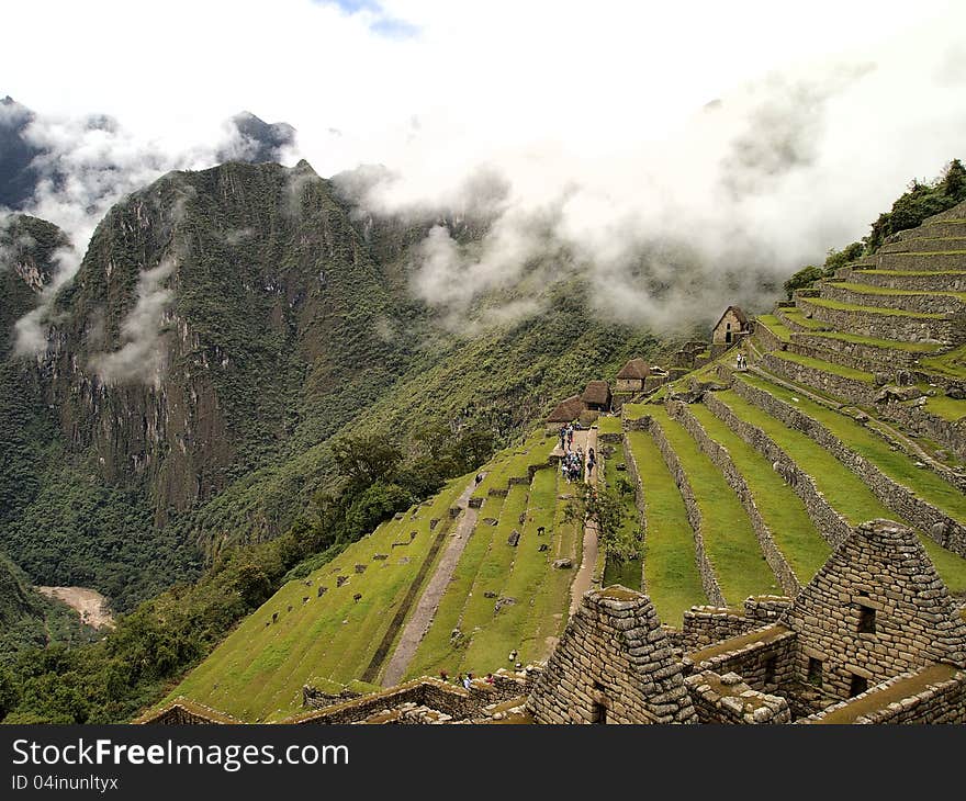 Residential and the field section of Machu Picchu