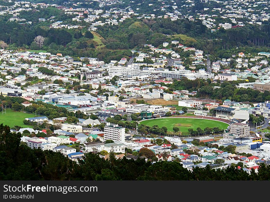 A photo of Wellington city on North Island, New Zealand