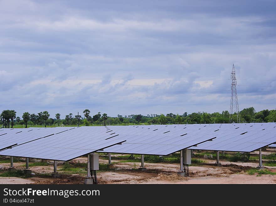 Solar power plant under construction Thailand