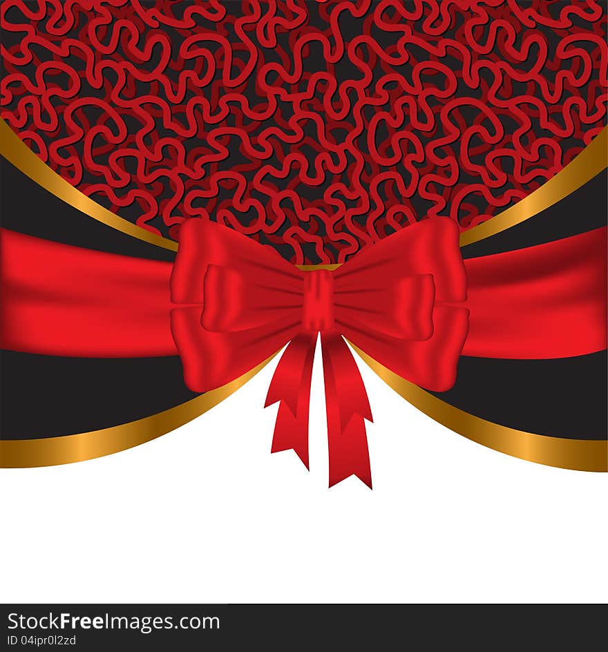 Elegant, festive background with shiny red and gold ribbons. Elegant, festive background with shiny red and gold ribbons