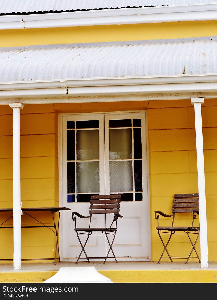 Porch with garden chairs