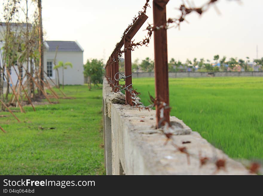 There is always a fence in a residential complex. There is always a fence in a residential complex