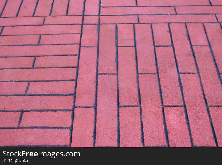 Red brick floor