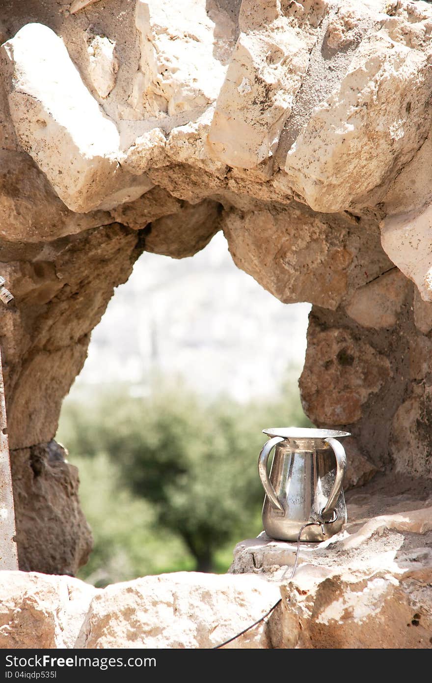 King's David ancestor's caves in ancient Hebron city of Israel