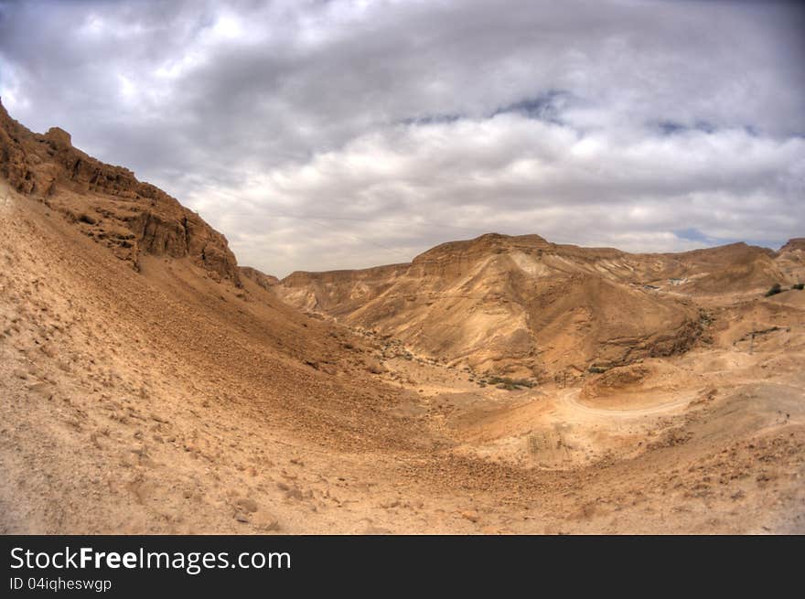 Masada fortress and king Herod's palace in Israel judean desert travel