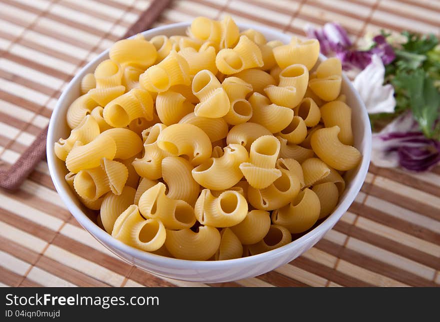 Uncooking Italian Pasta In Bowl