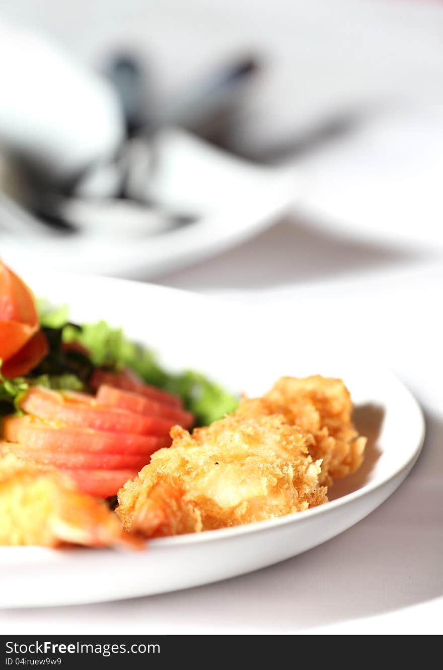 Thai cuisine, batter-fried prawns