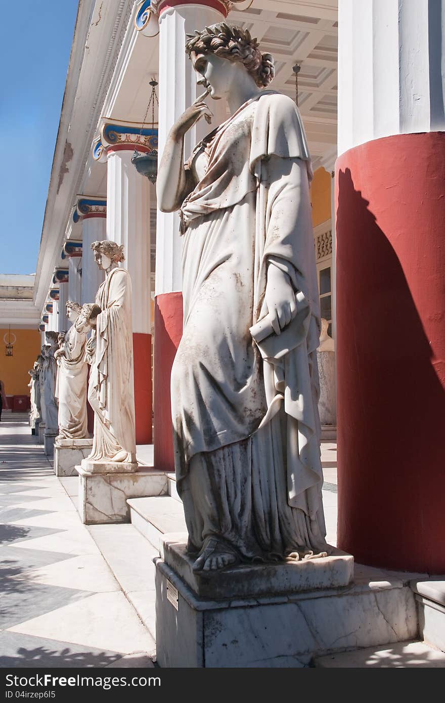 Statues in Achilleon Palace, Corfu, Greece