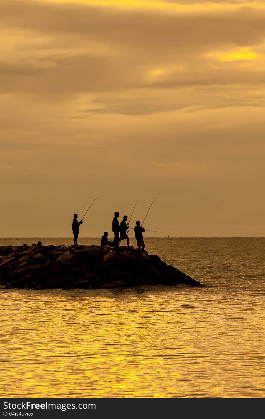 Angler S Shadow In Morning Sun