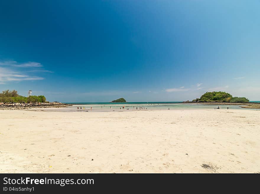 The sea and the beach.