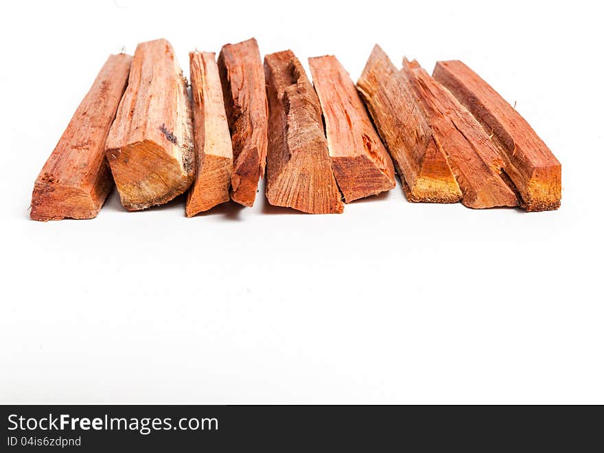 A lot of stack of tree taken on white background