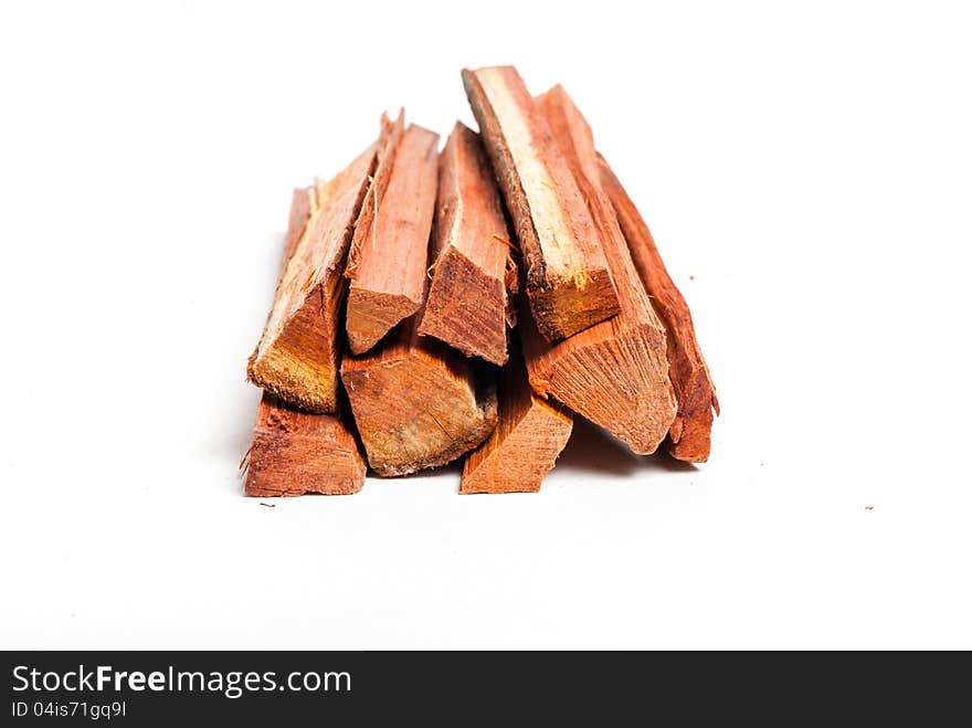 A lot of stack of tree taken on white background