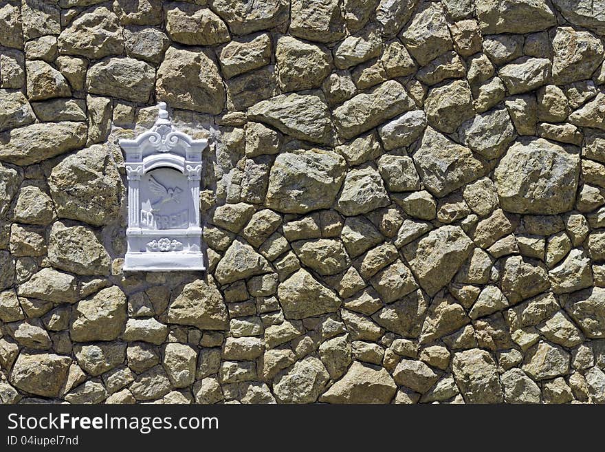 Postbox on the stone wall in Rio De Janeiro. Postbox on the stone wall in Rio De Janeiro