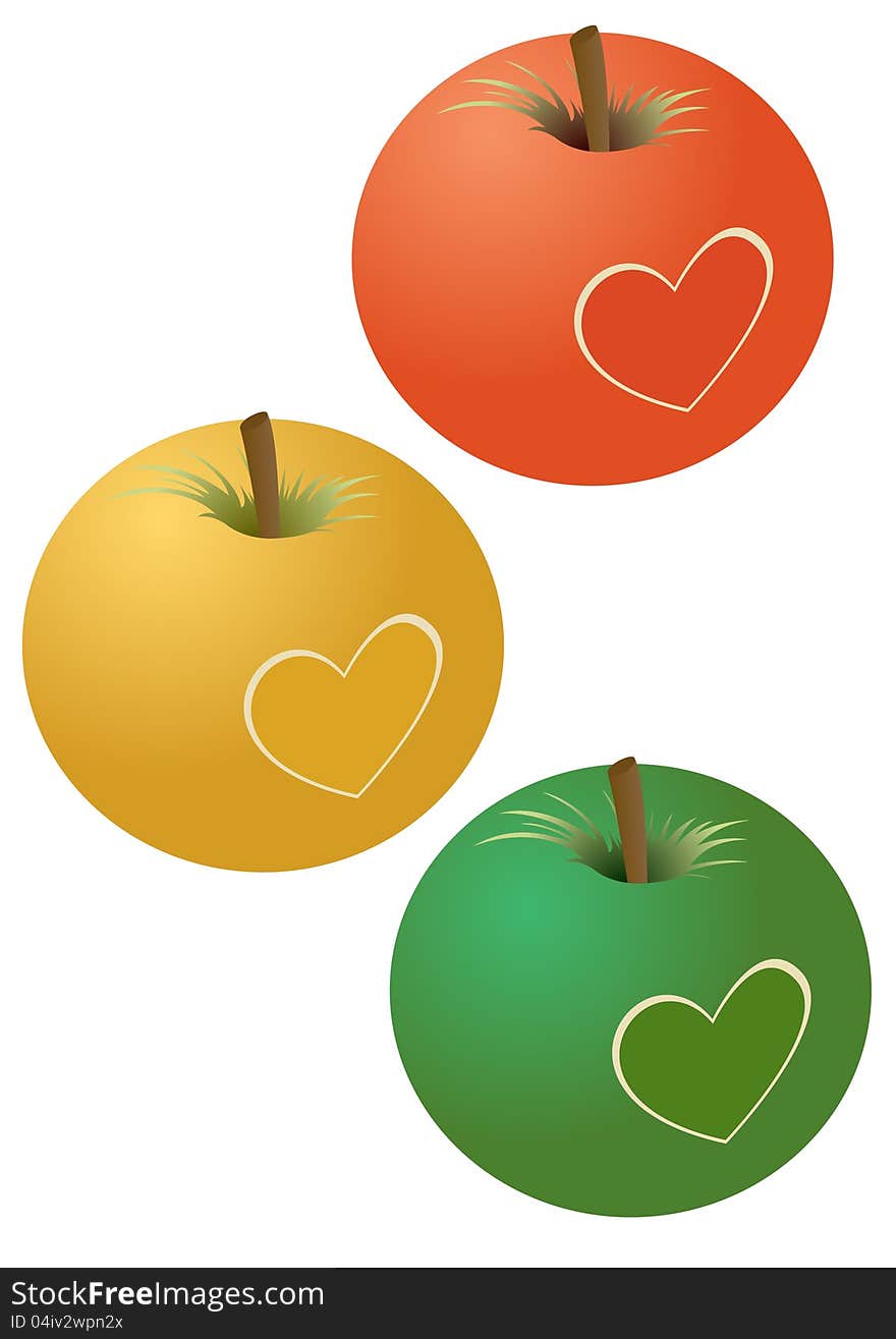 Apples with a heart