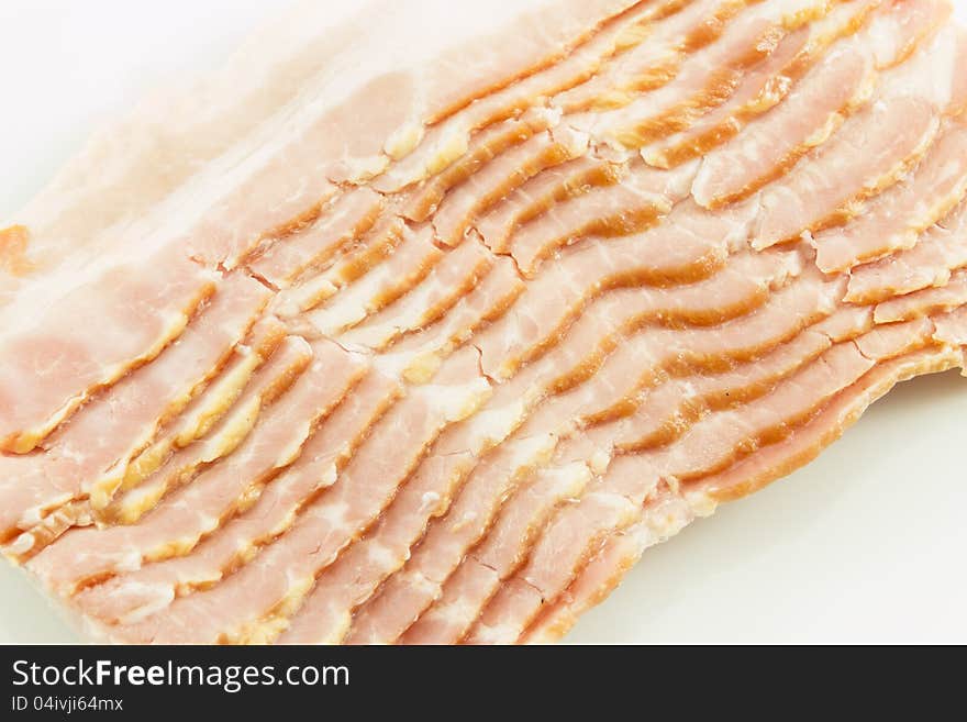 Closed up of sliced bacon