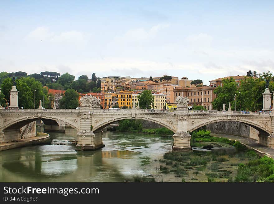 Bridge over Tiber, Rome, Italy