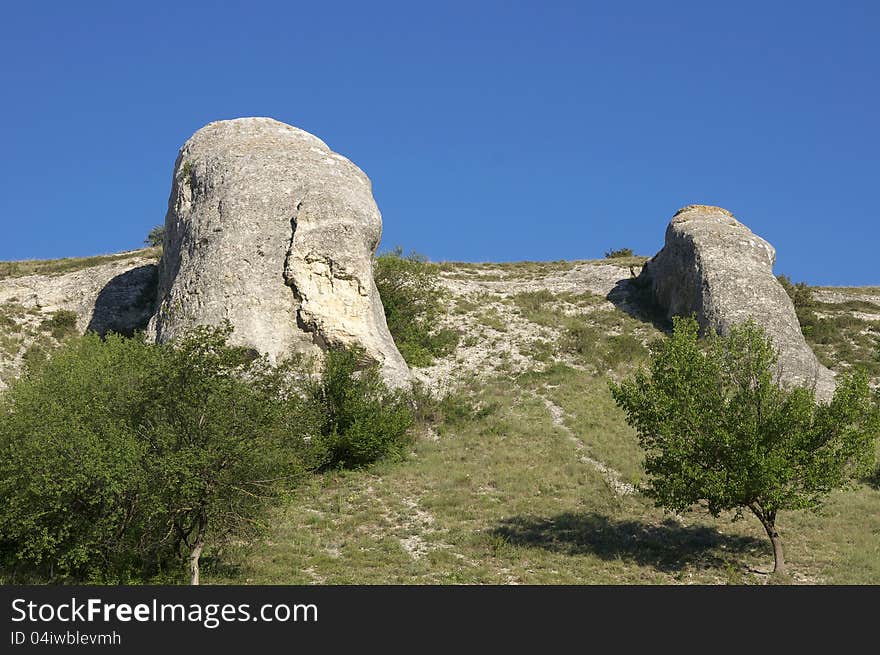 Mountain Crimea in Ukraine tops of the mountains against the sky