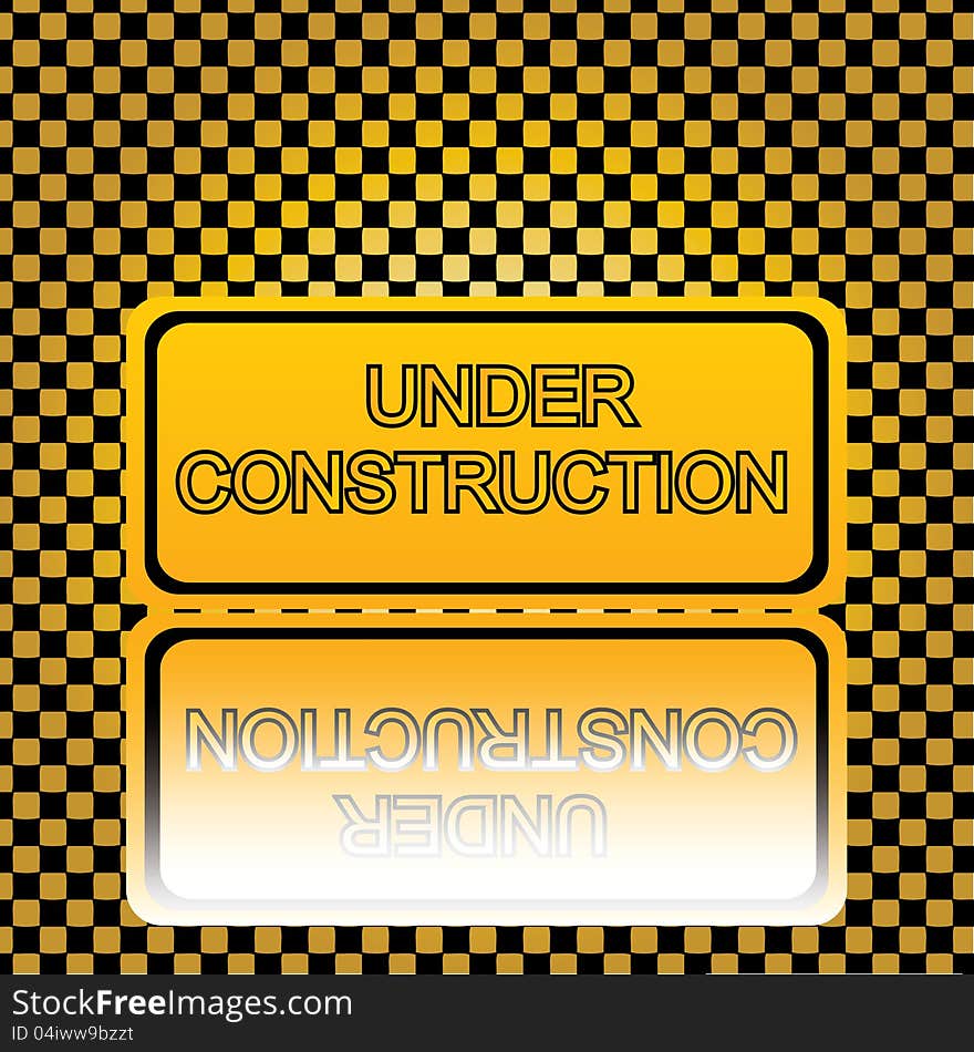 Under construction sign on texture