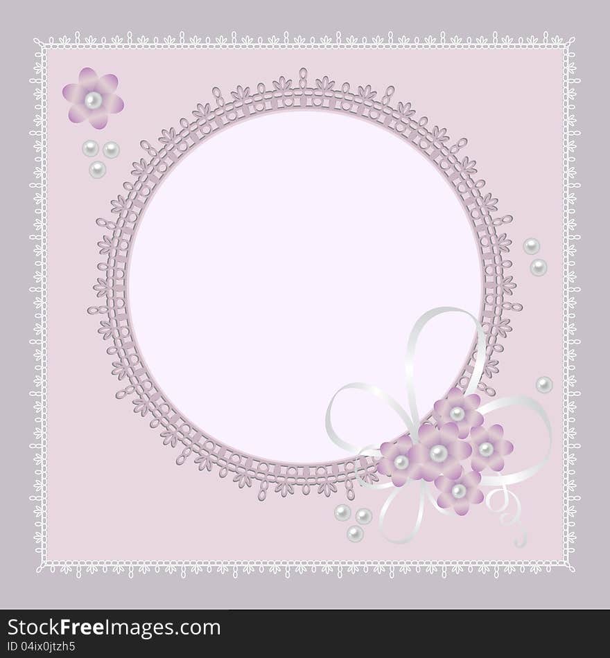 Vector ornate lace background for invitation or announcement