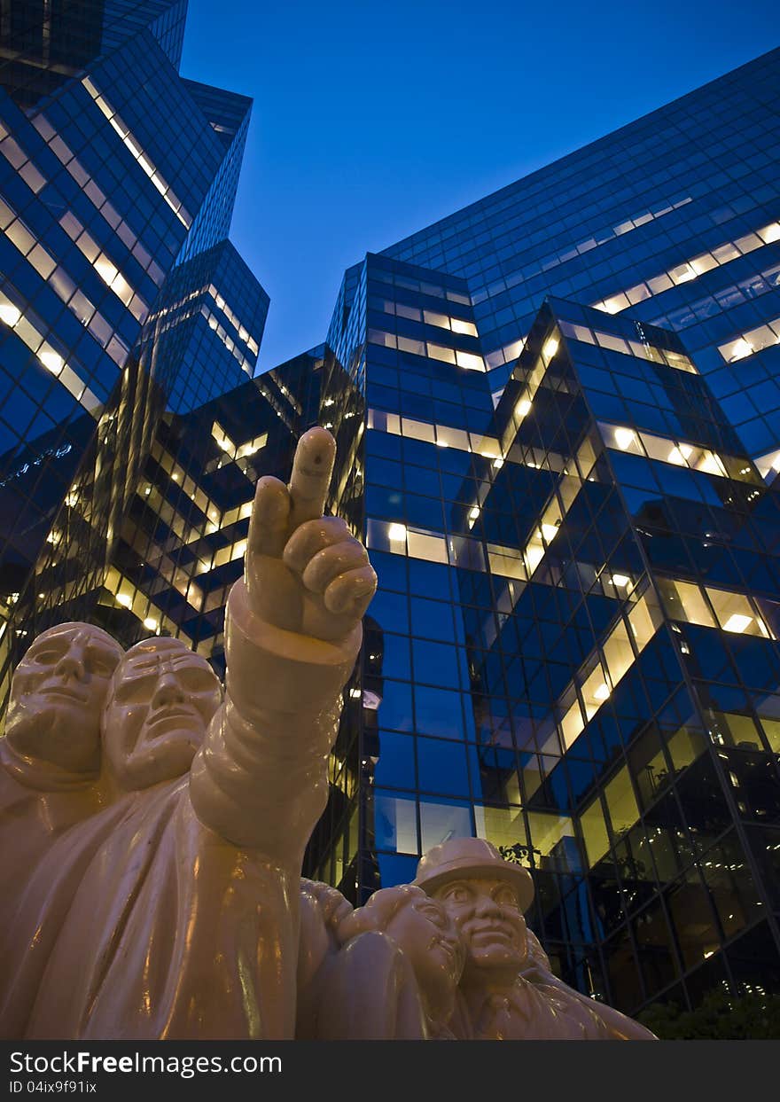 Building at night  blue hour. Building at night  blue hour