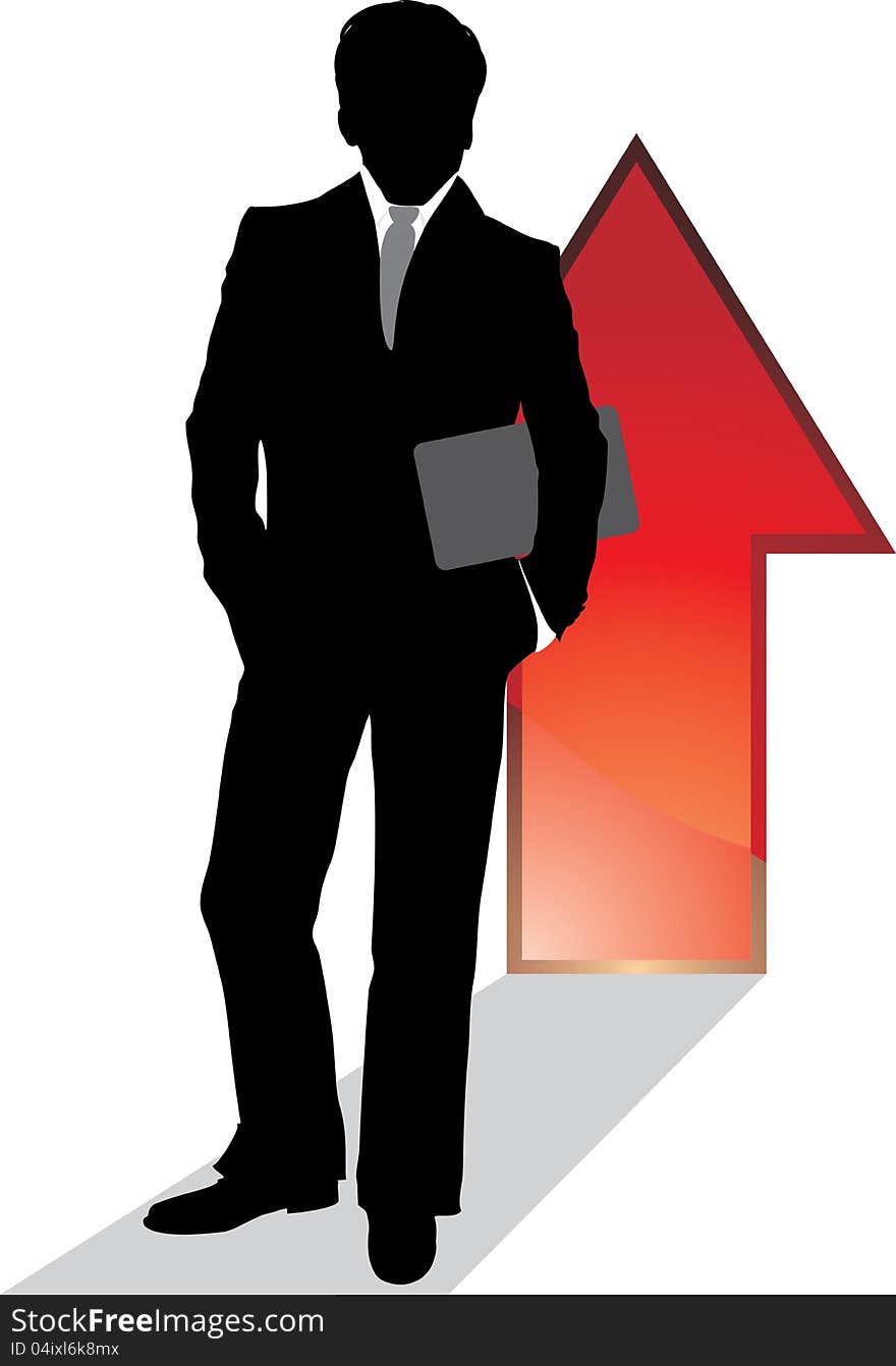 Silhouette of a successful businessman. Illustration