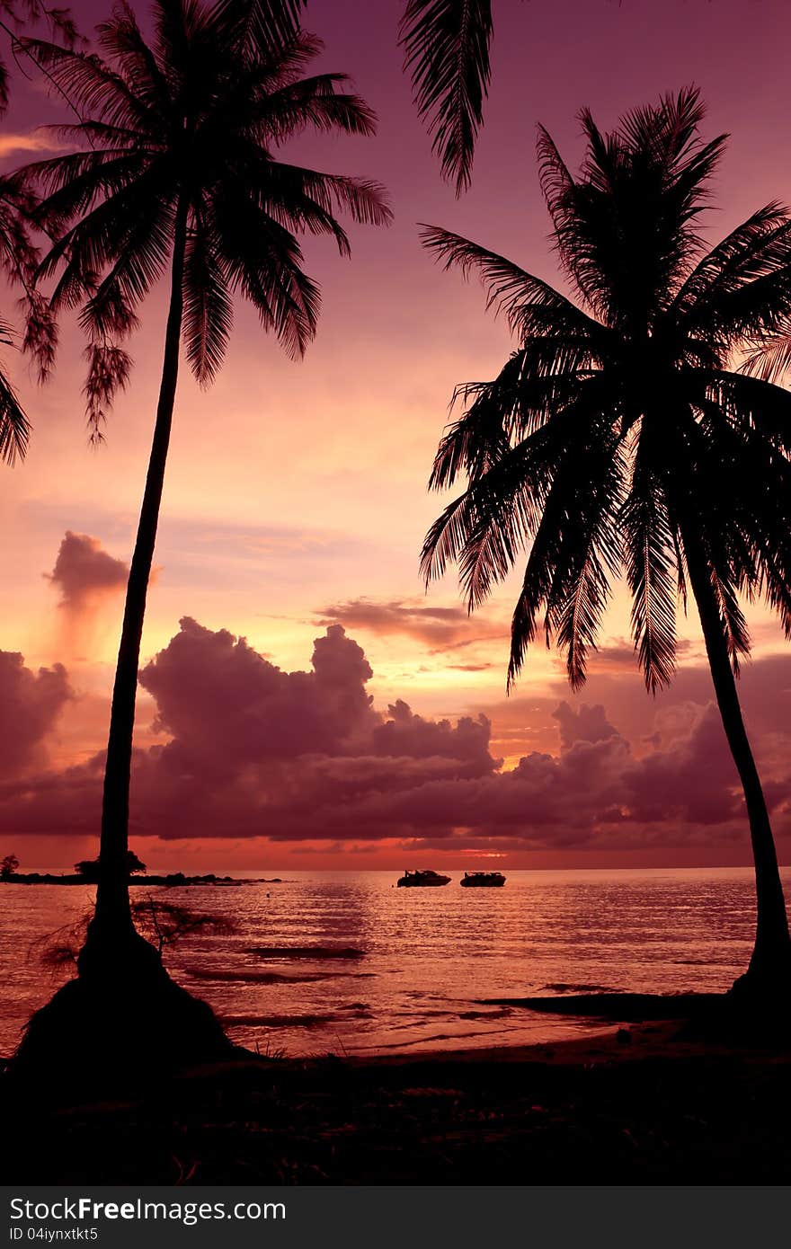 Sunset scene on the sea ,Thailand