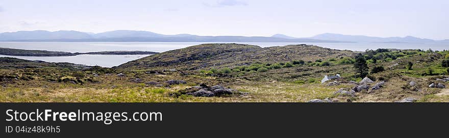 Morning landscape near Coomatloukane, Ireland. Atlantic coastline at County Kerry