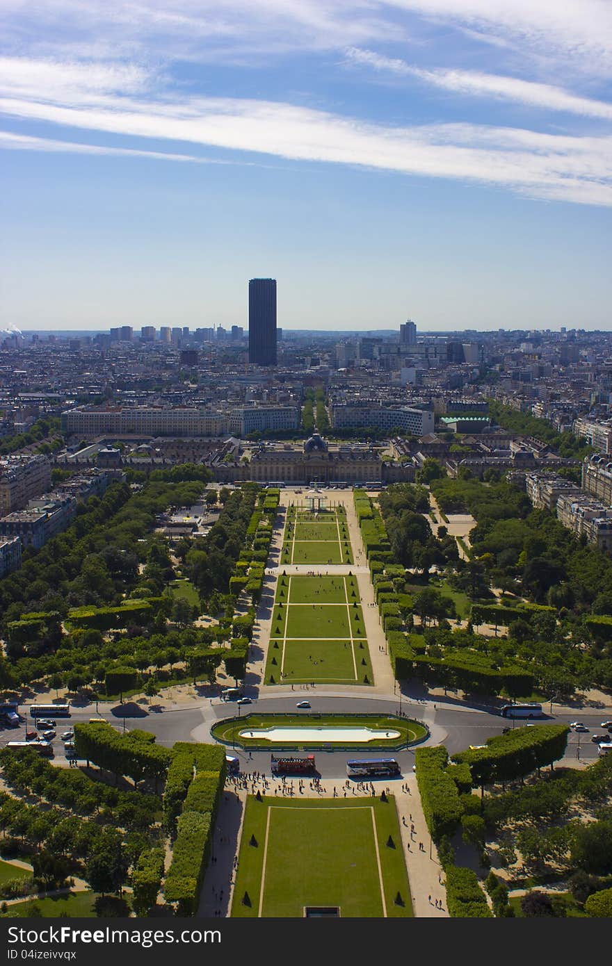 Photo of the Champ-de-Mars, Paris, France. Photo of the Champ-de-Mars, Paris, France