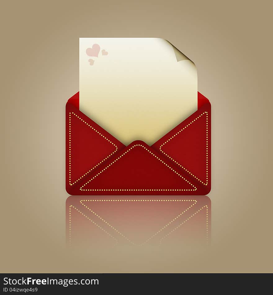 Illustration of red envelope with paper background. Illustration of red envelope with paper background.