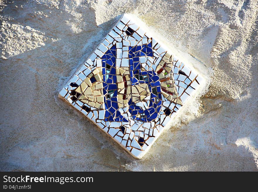 Mosaic Tiled Fish With House Number 15