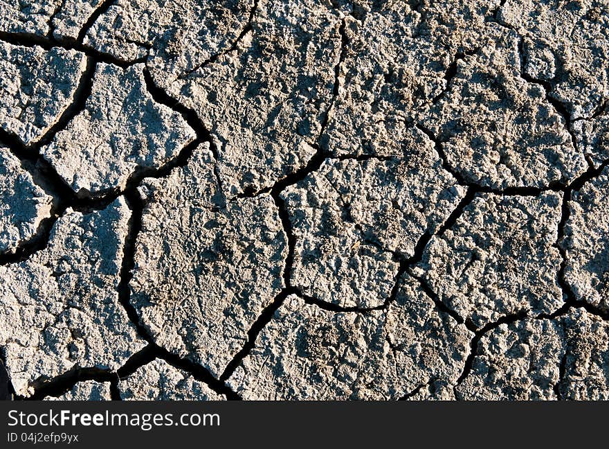 Global warming,dry cracked land