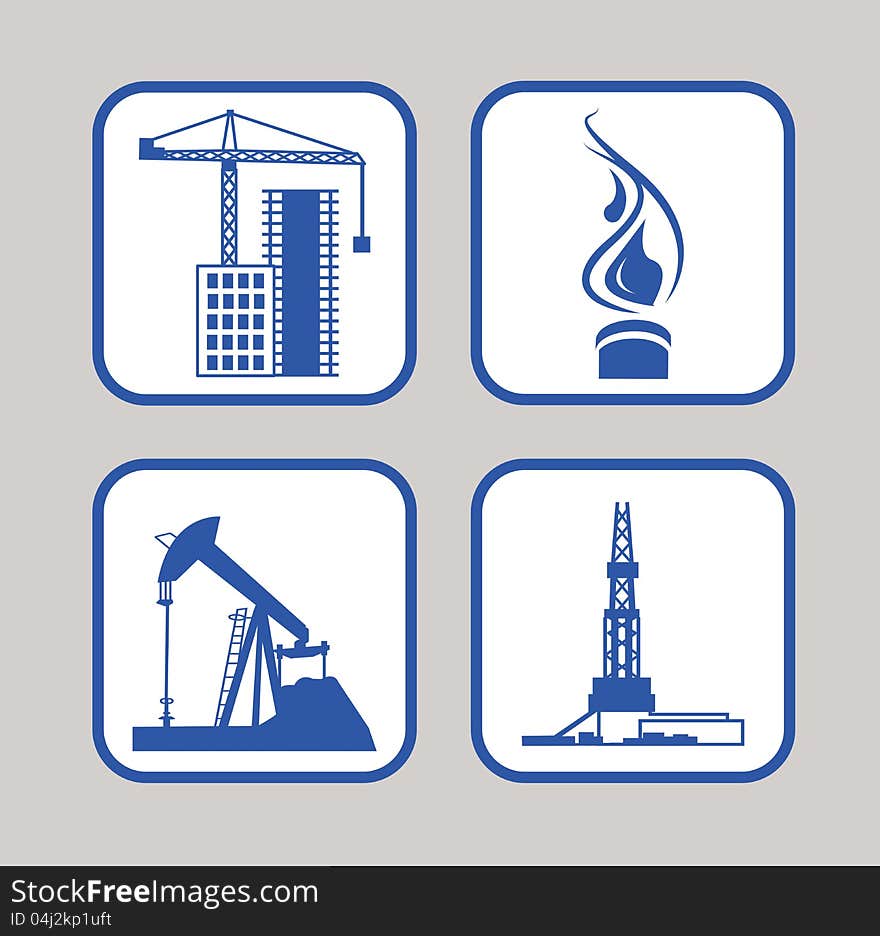 Icons of gas energy, oil silhouette and etc. hand drawn. Icons of gas energy, oil silhouette and etc. hand drawn.