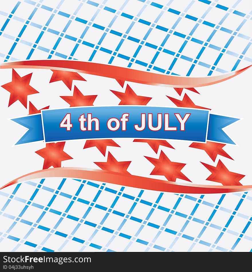 4th of july American.vector isolated on wihte