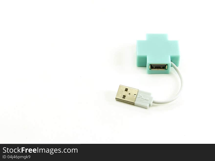 Usb hub on white background