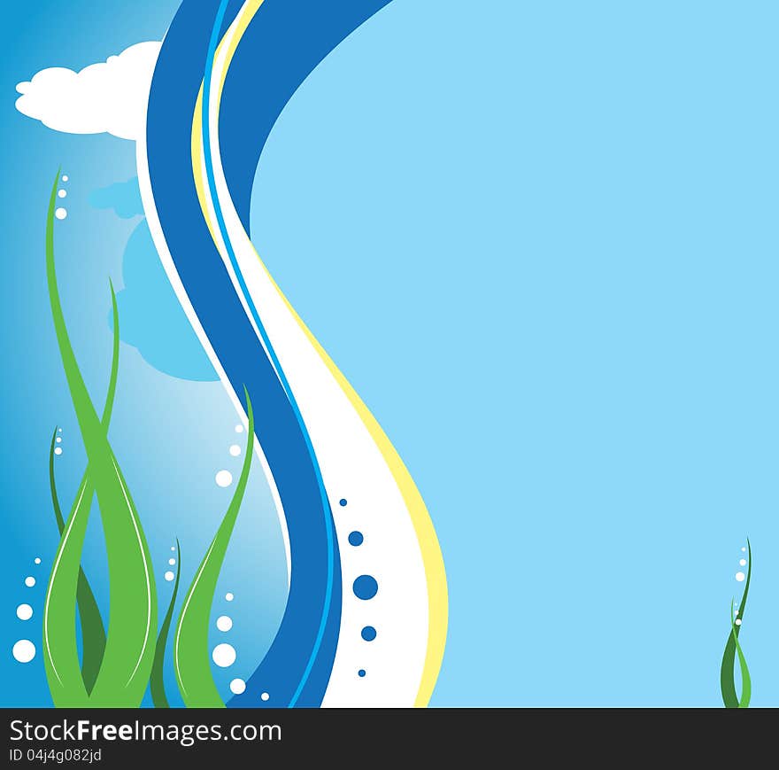 Abstract plant on the blue background. Abstract plant on the blue background