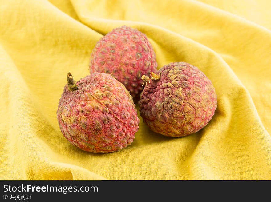 Fresh lychee on the table