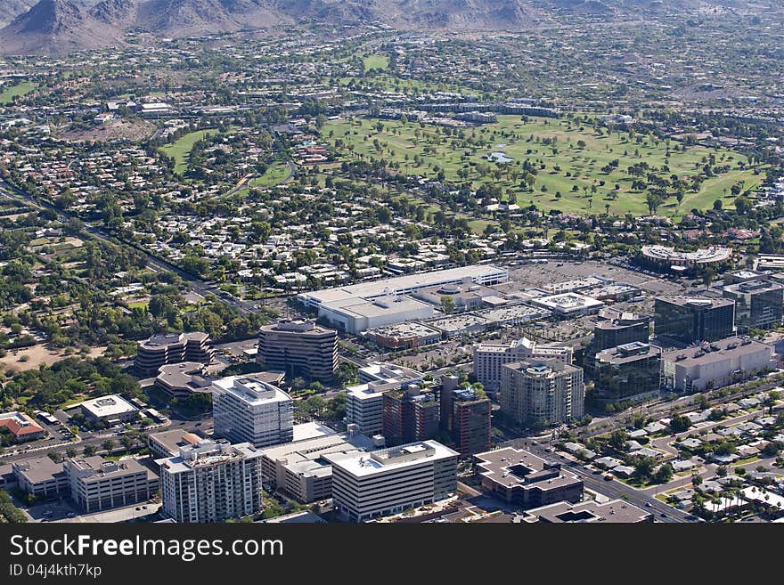 Office buildings with Desert Golf