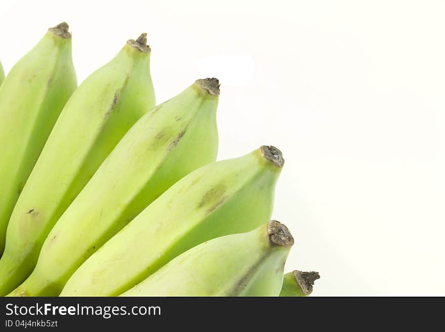 Raw banana with white background