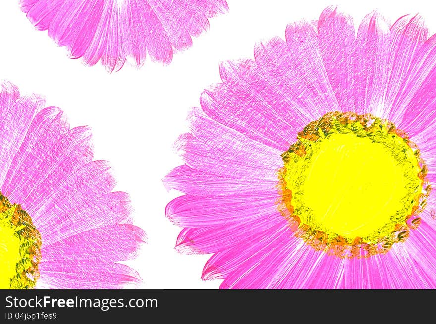 Flower painted on white background. Flower painted on white background